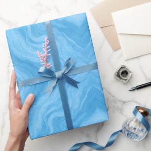 Ozeanblaue Marmorierung Geschenkpapier