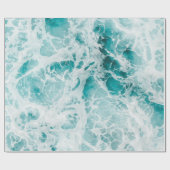 Ozeanblaue Wellen Geschenkpapier (Flach)