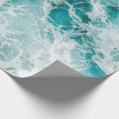 Ozeanblaue Wellen Geschenkpapier (Ecke)