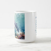 Ozeanblauer Wal und Küsten-Gedicht Kaffeetasse (Mittel)