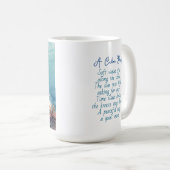 Ozeanblauer Wal und Küsten-Gedicht Kaffeetasse (VorderseiteRechts)