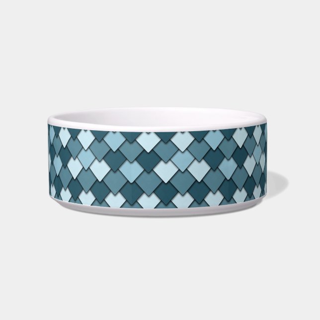 Ozeanblaues Quadrat- und Diamantmuster  Napf (Vorderseite)
