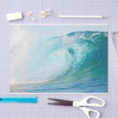 Ozeanblauwelle, die Seidenpapier bricht (Handwerk)