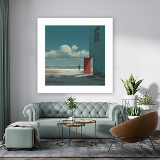 Ozeanblick - Ein Mann steht und starrt auf den Oze Poster