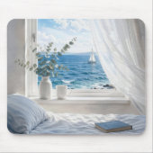 Ozeanblick im Schlafzimmerfenster Mousepad (Vorne)