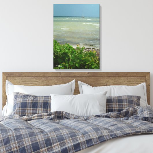 Ozeanblüten, gekrempelte Leinwand (Insitu (Schlafzimmer))