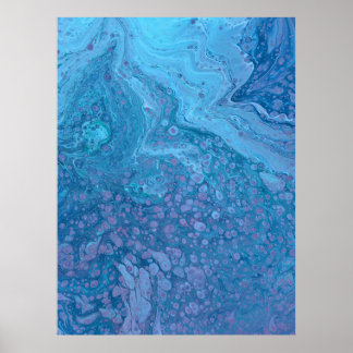 Ozeanbrise 3 Sanftes Blau Lila Abstraktes Kunstpos Poster