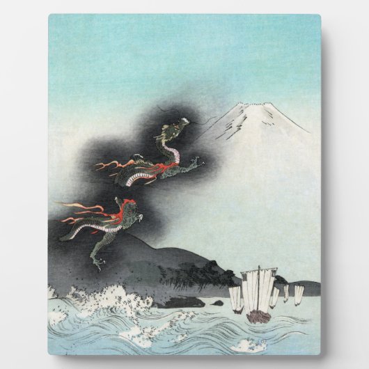 Ozeandrache auf dem Fuji HOKUSAI Ukiyo-e Fotoplatte (Vorderseite)