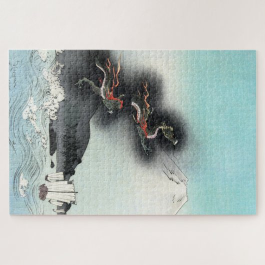Ozeandrache auf dem Fuji HOKUSAI Ukiyo-e Puzzle (Horizontal)