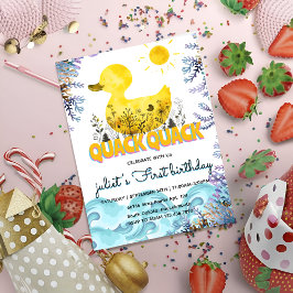 Ozeanduckie gelb 1. Gummiente Geburtstag Einladung