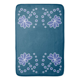 Ozeane Blau und Mittel Moderne Blume Badematte
