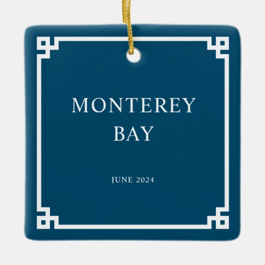 Ozeane, Blau- und Weißgriechisch-Schlüsselgrenzenf Keramikornament (Vorderseite)