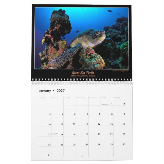 Ozeane der Farbe Kalender (Jan 2027)