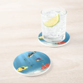 Ozeane der Fische Sandstein Untersetzer (Seite)