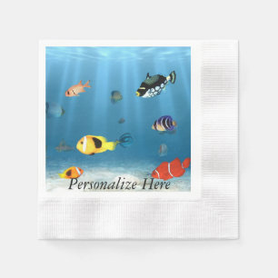 Ozeane der Fische Serviette