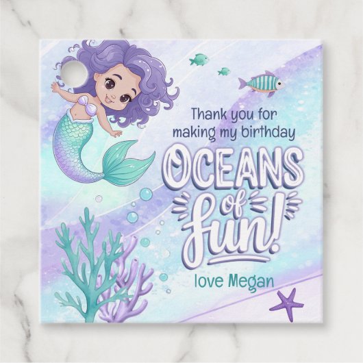 Ozeane der Fun Mermaid Vielen Dank V1 ID1142 Geschenkanhänger (Vorderseite)
