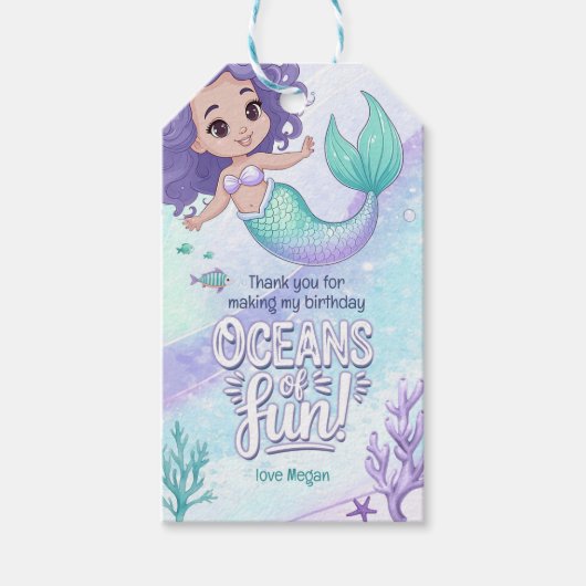 Ozeane der Fun Mermaid Vielen Dank V1 ID1142 Geschenkanhänger (Vorderseite)