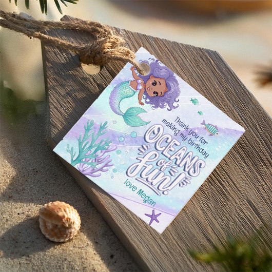 Ozeane der Fun Mermaid Vielen Dank V2 ID1142 Geschenkanhänger