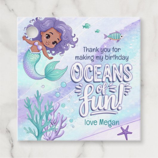 Ozeane der Fun Mermaid Vielen Dank V2 ID1142 Geschenkanhänger (Vorderseite)