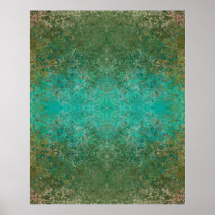Ozeane Inspiriert Alkohol Tinte Abstrakt Poster