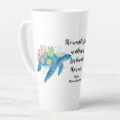 Ozeane und Wildtiere - Meeresschildkröte und Blaue Milchtasse (Linke Ecke)