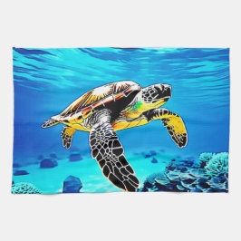Ozeanembrace: Reise der Meeresschildkröte Geschirrtuch