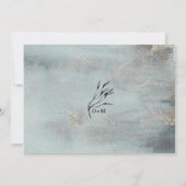 Ozeanfarbenes Aquamarines Wasser mit Gold-Foto Sav Save The Date (Rückseite)