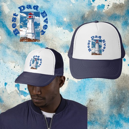 Ozeanfelsen Leuchtturm Bester Vater je Vatertag Truckerkappe