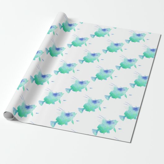 Ozeanfisch-Aquaverpackung Geschenkpapier (Ungerollt)