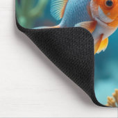 Ozeanfisch mit Herzblasen küssen Mousepad (Ecke)