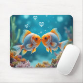 Ozeanfisch mit Herzblasen küssen Mousepad (Mit Mouse)