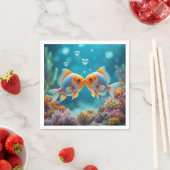Ozeanfisch mit Herzblasen küssen Serviette (Beispiel)