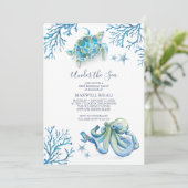 Ozeanfrage 1. Geburtstag Einladung (Stehend Vorderseite)