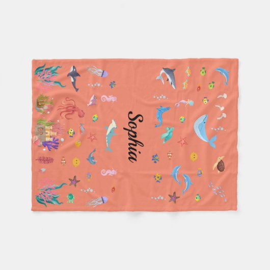 Ozeangedankenblanket für Säuglinge, Kinder, Erwach Fleecedecke (Vorderseite (Horizontal))