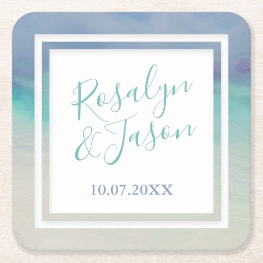 Ozeangrenze Rechteckiger Pappuntersetzer (Vorderseite)