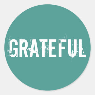 Ozeangrün mit weißem, dankbaren Text Runder Aufkleber