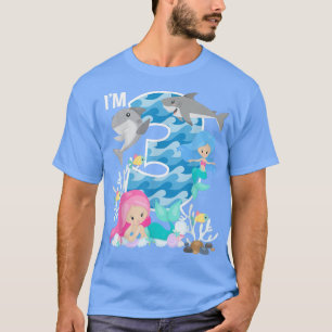 Ozeanhaie und Meerjungfrauen 3. Geburtstag 3 Jahre T-Shirt