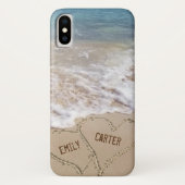 Ozeanherzen im Sand mit Namen Case-Mate iPhone Hülle (Rückseite)