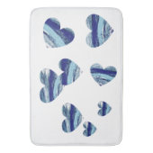 Ozeanherzen in blauen und weißen Herzen Badematte (Vorderseite Vertikal)