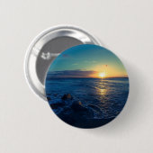 Ozeanhorizont Sonnenuntergang Button (Vorne & Hinten)