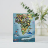 Ozeanien-Afrika-Weltkarte Postkarte (Stehend Vorderseite)