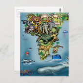 Ozeanien-Afrika-Weltkarte Postkarte (Vorne/Hinten)