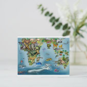 Ozeanien-Afrika-Weltkarte Postkarte (Stehend Vorderseite)