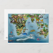 Ozeanien-Afrika-Weltkarte Postkarte (Vorne/Hinten)