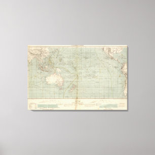 Ozeanien-Atlas-Karte Leinwanddruck