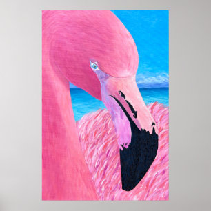 Ozeanien-Flamingo-Plakat von Just Dahl Poster
