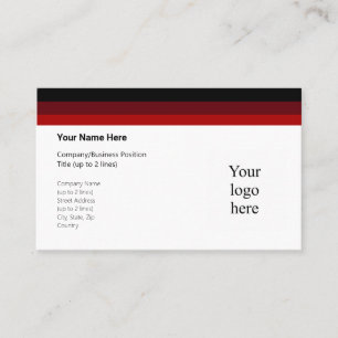 Ozeanien mit dem Logo "Black and Deep Reds" Visitenkarte