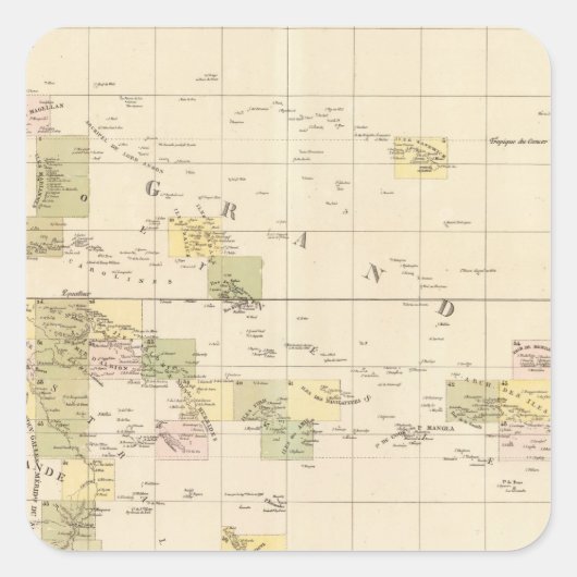 Ozeanienversammlung Quadratischer Aufkleber (Vorderseite)