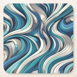 OzeanInspiriert Wellenmuster Rechteckiger Pappuntersetzer