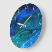 Ozeanisch geformter Stein Große Wanduhr (Winkel)
